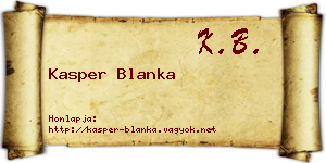 Kasper Blanka névjegykártya